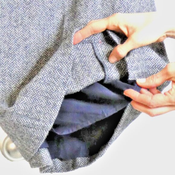 Jack Wills 100% Wool Dress US Size 4 Herringbone Black & White British Modest - Picture 8 of 11